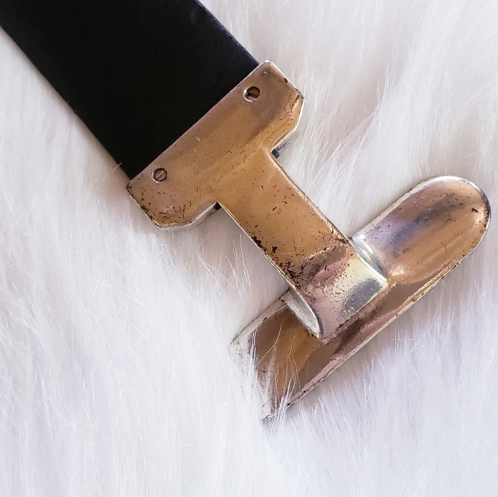 Genuine Leather Zebra Pattern Western Belt Silver